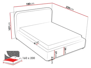 Orvalen Sängpaket Kontinentalsäng 160x200 cm med Lyftförvaring - ljusgrå - Möbler - Säng - Komplett sängpaket