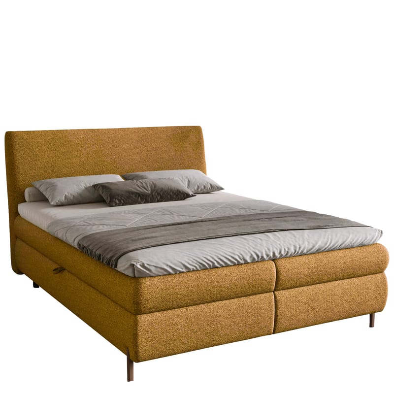 Orvalen Sängpaket Kontinentalsäng 180x200 cm med Lyftförvaring, senapsgul