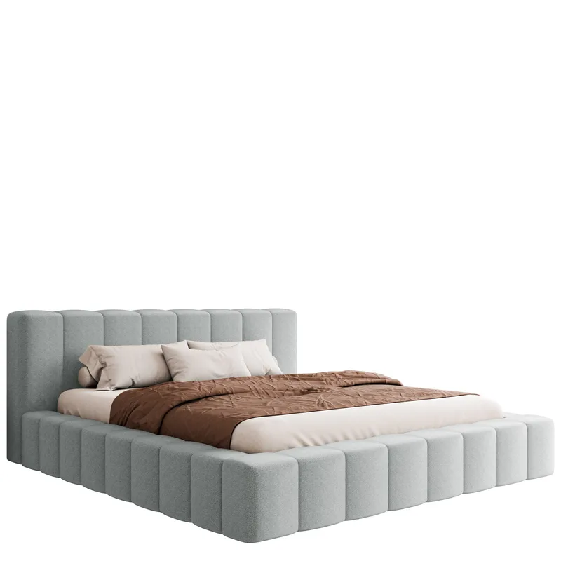 Orvinel Sängram 120x200 cm med Förvaring - Ljusgrå - Möbler - Säng - Sängram & sängstomme