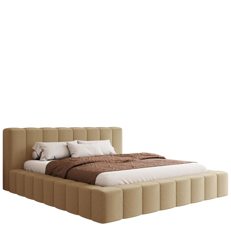 Orvinel Sängram 120x200 cm med Förvaring, Mörkbeige