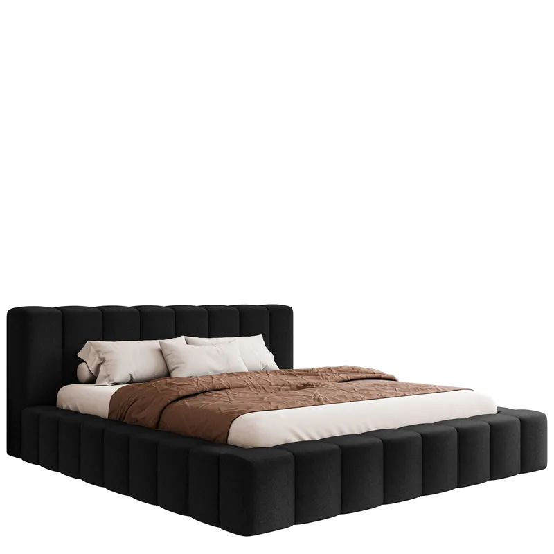 Orvinel Sängram 120x200 cm med Förvaring, Svart