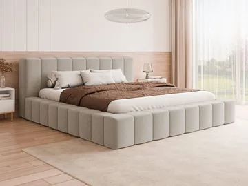 Orvinel Sängram 160x200 cm med Förvaring - Beige - Möbler - Säng - Sängram & sängstomme