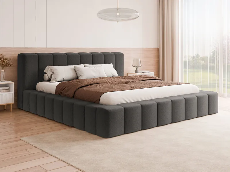 Orvinel Sängram 160x200 cm med Förvaring - Grå - Möbler - Säng - Sängram & sängstomme