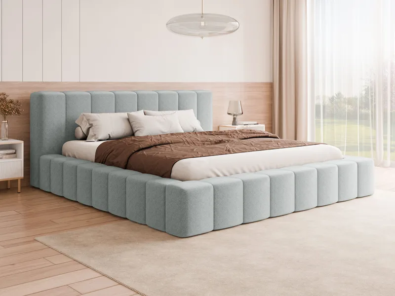 Orvinel Sängram 160x200 cm med Förvaring - Ljusgrå - Möbler - Säng - Sängram & sängstomme