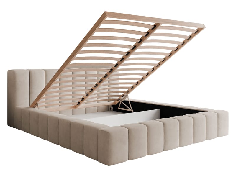 Orvinel Sängram 180x200 cm med Förvaring - Beige - Möbler - Säng - Sängram & sängstomme