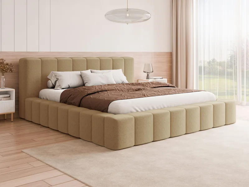 Orvinel Sängram 180x200 cm med Förvaring - Mörkbeige - Möbler - Säng - Sängram & sängstomme