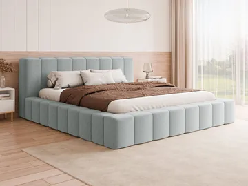 Orvinel Sängram 200x200 cm med Förvaring - Ljusgrå - Möbler - Säng - Sängram & sängstomme
