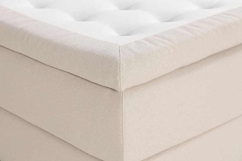 Oslo Lyx Komplett Sängpaket Boucle Knappad gavel 160x200 cm + Madrasskydd - Beige - Möbler - Säng - Komplett sängpaket
