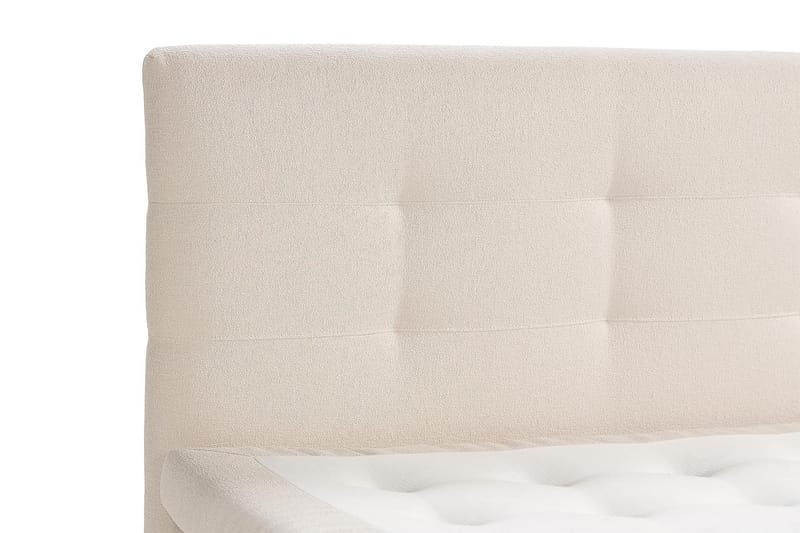 Oslo Lyx Komplett Sängpaket Boucle Knappad gavel 160x200 cm + Madrasskydd - Beige - Möbler - Säng - Komplett sängpaket