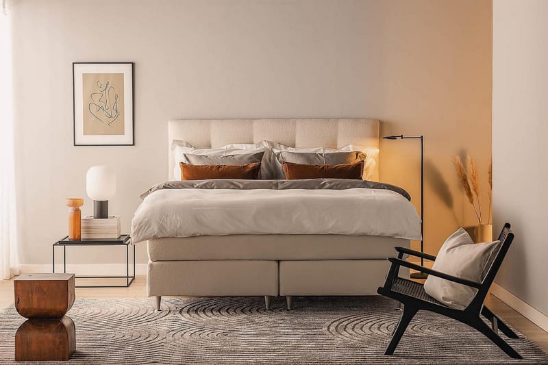 Oslo Lyx Kontinentalsäng Boucle 180x200 - Ljusbeige - Möbler - Säng - Komplett sängpaket