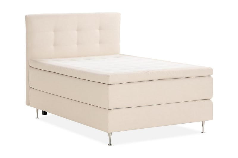 Oslo Lyx Sängpaket Boucle 120x200 Knappad gavel - Ljusbeige - Möbler - Säng - Kontinentalsäng