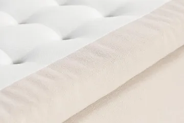 Oslo Lyx Sängpaket Boucle 120x200 Knappad gavel - Ljusbeige - Möbler - Säng - Kontinentalsäng