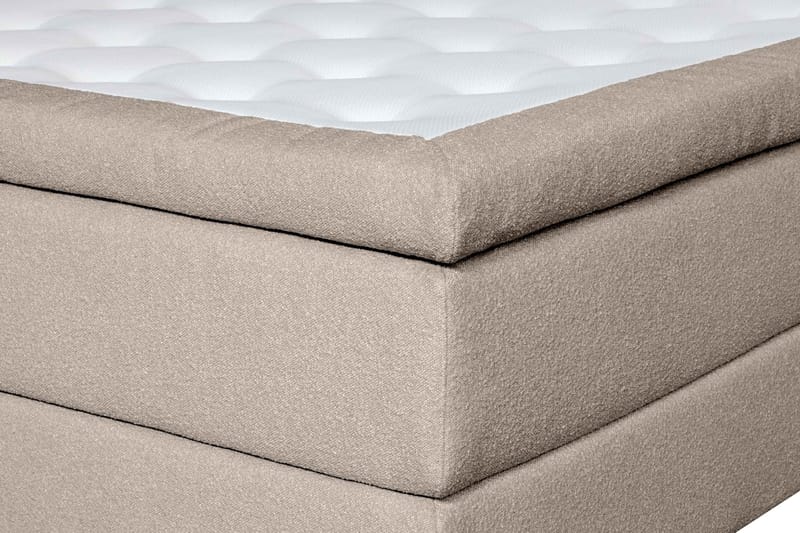 Oslo Lyx Sängpaket Kontinentalsäng 140x200 cm Curved Sänggavel - Beige - Möbler - Säng - Kontinentalsäng