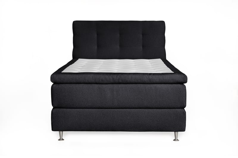 Oslo Lyx Sängpaket Kontinentalsäng 140x200 cm Knappar Sänggavel, Svart