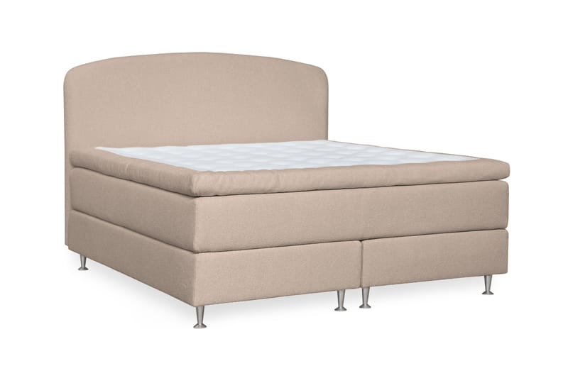 Oslo Lyx Sängpaket Kontinentalsäng 160x200 cm Curved Sänggavel - Beige - Möbler - Säng - Kontinentalsäng