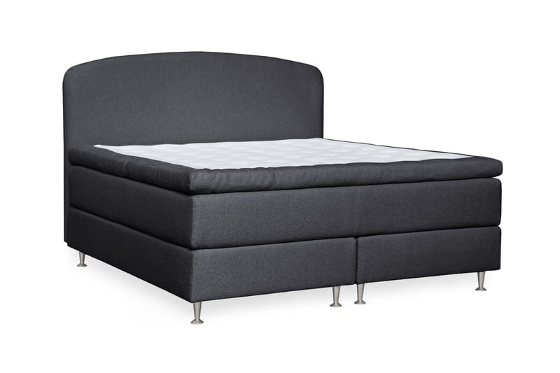 Oslo Lyx Sängpaket Kontinentalsäng 160x200 cm Curved Sänggavel, Svart