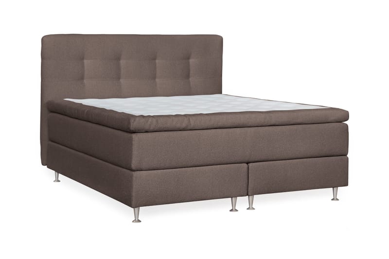 Oslo Lyx Sängpaket Kontinentalsäng 180x200 cm Knappar Sänggavel - Ljusbrun - Möbler - Säng - Kontinentalsäng