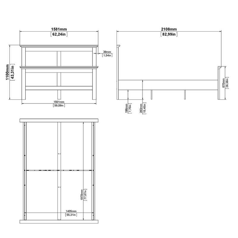 Paris Säng Paris 140x200 cm - Möbler - Säng - Sängram & sängstomme