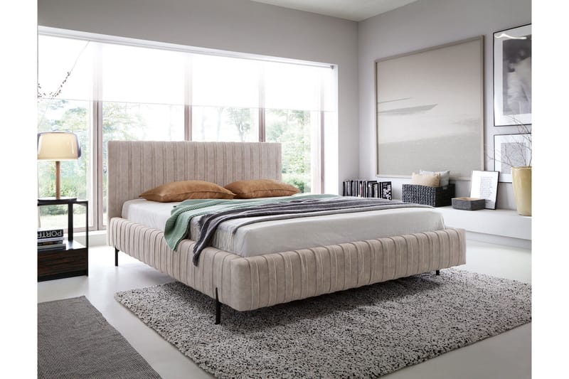 Plissa Sängram 140x200 cm - Beige - Möbler - Säng - Sängram & sängstomme