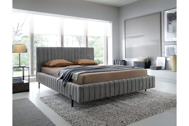 Plissa Sängram 180x200 cm - Grå - Möbler - Säng - Sängram & sängstomme