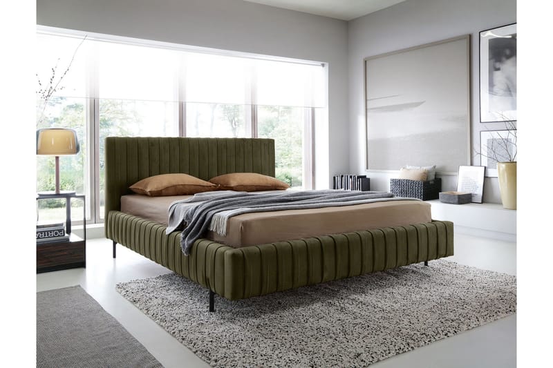 Plissa Sängram 180x200 cm - Grön - Möbler - Säng - Sängram & sängstomme
