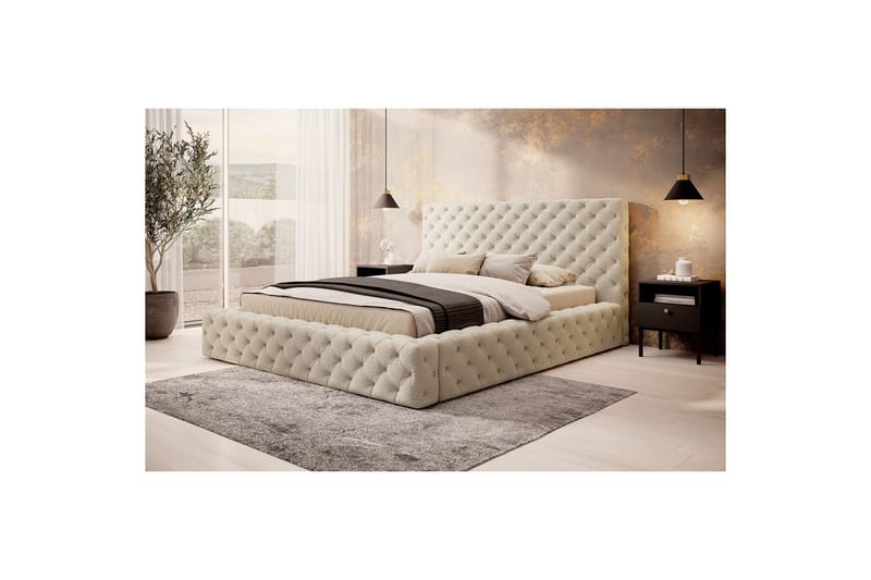 Princce Sängram 140x200 cm - Beige - Möbler - Säng - Sängram & sängstomme
