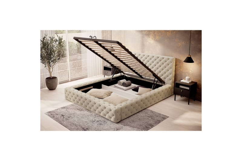 Princce Sängram 140x200 cm - Beige - Möbler - Säng - Sängram & sängstomme