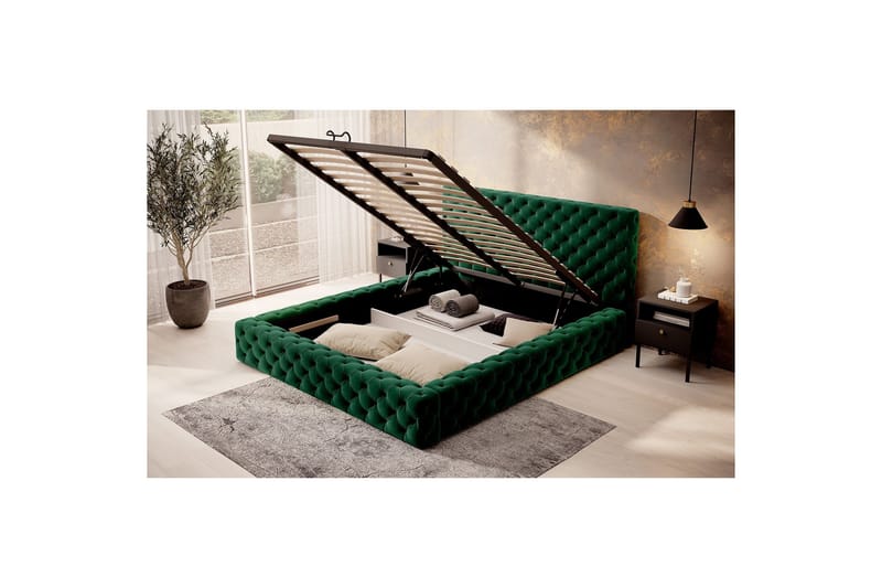 Princce Sängram 140x200 cm - Grön - Möbler - Säng - Sängram & sängstomme