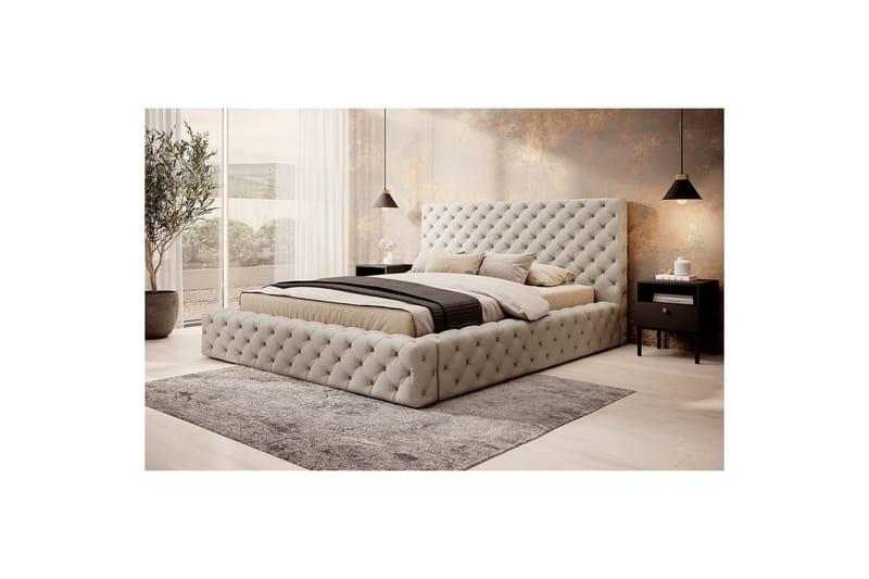 Princce Sängram 160x200 cm - Beige - Möbler - Säng - Sängram & sängstomme