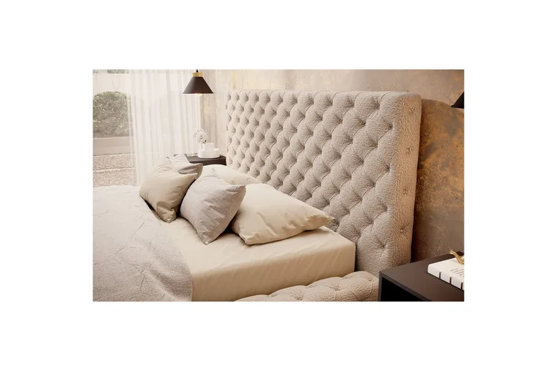 Princce Sängram 160x200 cm - Beige - Möbler - Säng - Sängram & sängstomme