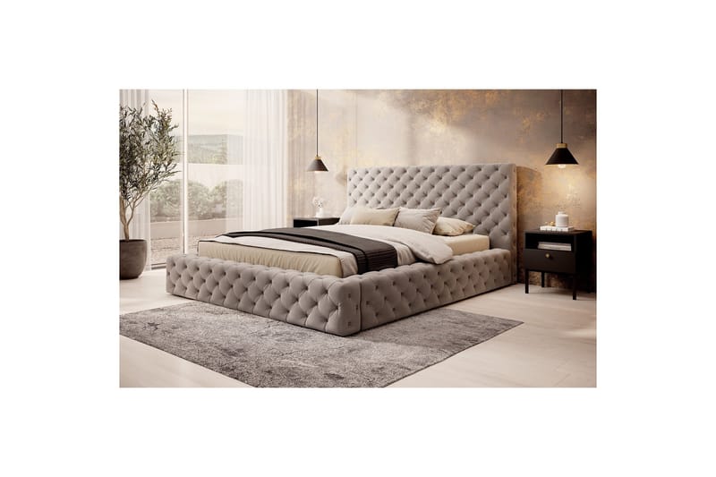 Princce Sängram 160x200 cm - Grå - Möbler - Säng - Sängram & sängstomme