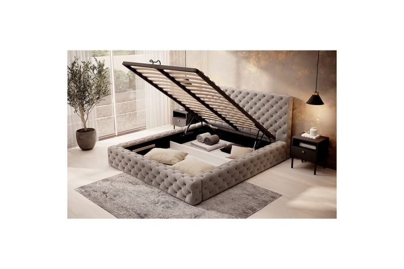 Princce Sängram 160x200 cm - Grå - Möbler - Säng - Sängram & sängstomme