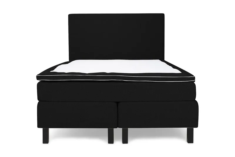 Princess Komplett Sängpaket – Kontinentalsäng 120x200 cm i Tyg med Bäddmadrass med Fasthetsgrad Medium, Svart