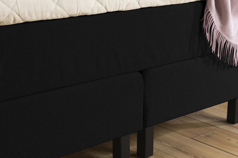 Princess Komplett Sängpaket – Kontinentalsäng 120x200 cm i Tyg med Bäddmadrass med Fasthetsgrad Medium - Svart - Möbler - Säng - Enkelsäng