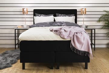Princess Komplett Sängpaket – Kontinentalsäng 120x200 cm i Tyg med Bäddmadrass med Fasthetsgrad Medium - Svart - Möbler - Säng - Enkelsäng