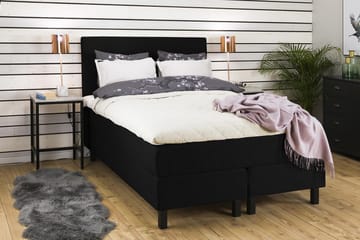 Princess Komplett Sängpaket – Kontinentalsäng 120x200 cm i Tyg med Bäddmadrass med Fasthetsgrad Medium - Svart - Möbler - Säng - Enkelsäng