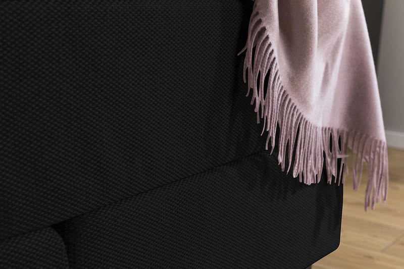 Princess Komplett Sängpaket – Kontinentalsäng 120x200 cm i Tyg med Bäddmadrass med Fasthetsgrad Medium - Svart - Möbler - Säng - Enkelsäng