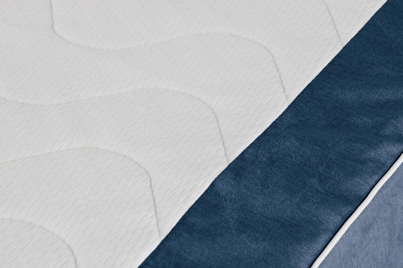Princess Komplett Sängpaket – Kontinentalsäng 120x200 cm i Tyg med Sänggavel + Bäddmadrass med Fasthetsgrad Medium - Blå - Möbler - Säng - Komplett sängpaket