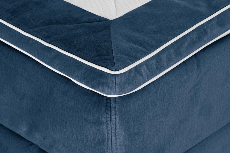 Princess Komplett Sängpaket – Kontinentalsäng 120x200 cm i Tyg med Sänggavel + Bäddmadrass med Fasthetsgrad Medium - Blå - Möbler - Säng - Komplett sängpaket