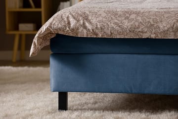 Princess Komplett Sängpaket – Kontinentalsäng 120x200 cm i Tyg med Sänggavel + Bäddmadrass med Fasthetsgrad Medium - Blå - Möbler - Säng - Komplett sängpaket