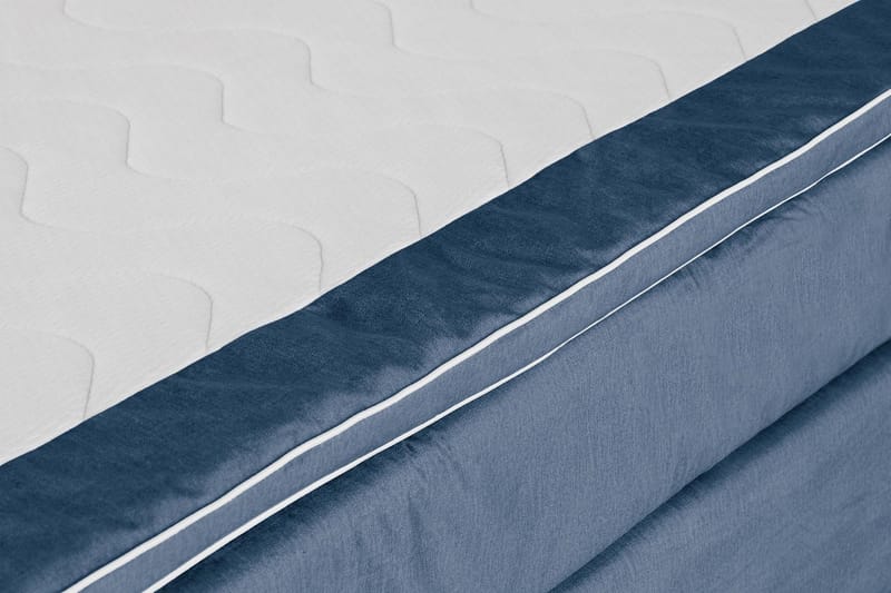 Princess Komplett Sängpaket – Kontinentalsäng 120x200 cm i Tyg med Sänggavel + Bäddmadrass med Fasthetsgrad Medium - Blå - Möbler - Säng - Komplett sängpaket