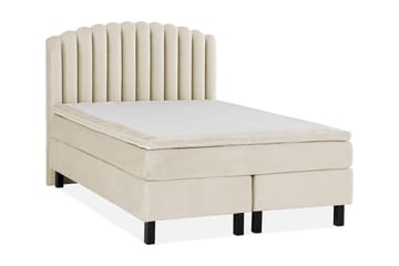 Princess Komplett Sängpaket – Kontinentalsäng 140x200 cm med Sänggavel + Bäddmadrass - Beige - Möbler - Säng - Komplett sängpaket