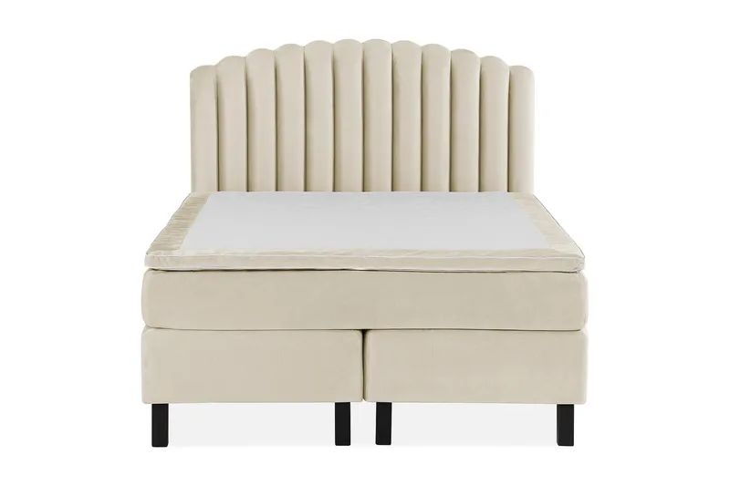 Princess Komplett Sängpaket – Kontinentalsäng 140x200 cm med Sänggavel + Bäddmadrass, Beige