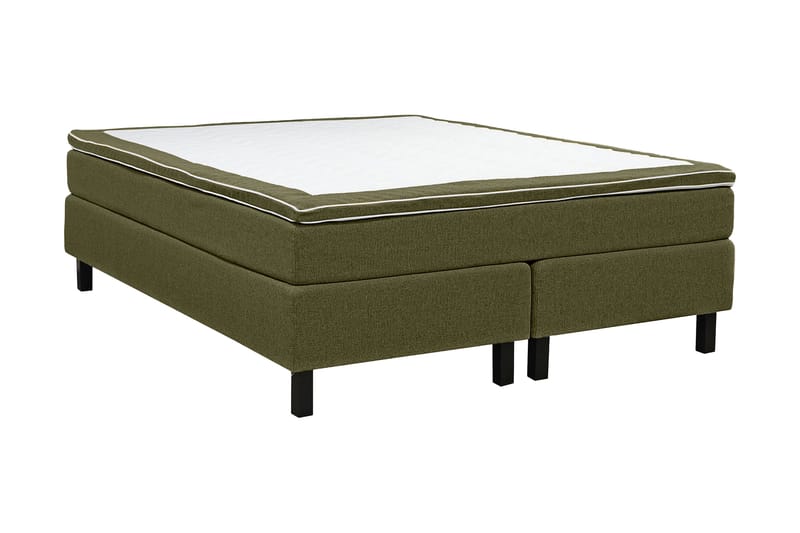Princess Komplett Sängpaket – Kontinentalsäng 160x200 cm i Tyg med Sänggavel + Bäddmadrass med Fasthetsgrad Medium - Grön - Möbler - Säng - Kontinentalsäng