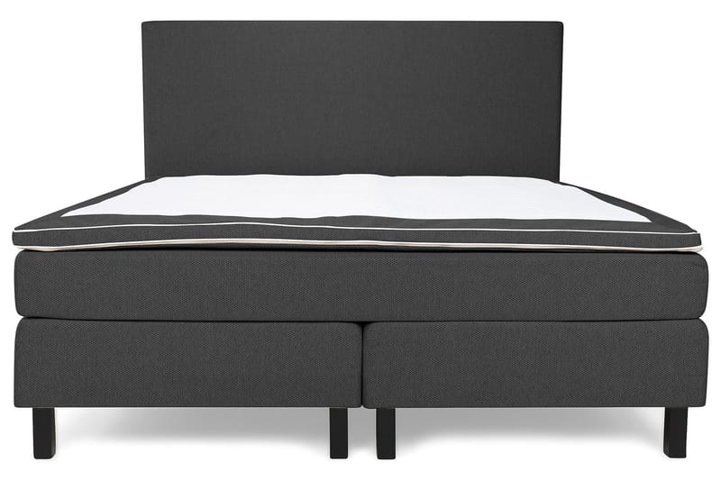 Princess Komplett Sängpaket – Kontinentalsäng 160x200 cm i Tyg med Sänggavel + Bäddmadrass med Fasthetsgrad Medium - Mörkgrå - Möbler - Säng - Kontinentalsäng