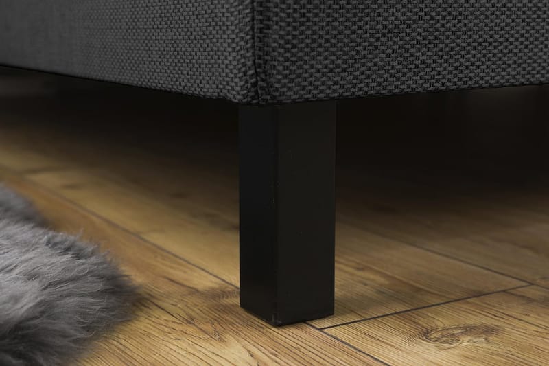 Princess Komplett Sängpaket – Kontinentalsäng 160x200 cm i Tyg med Sänggavel + Bäddmadrass med Fasthetsgrad Medium - Mörkgrå - Möbler - Säng - Kontinentalsäng