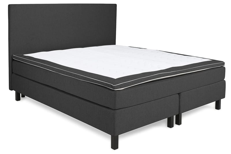 Princess Komplett Sängpaket – Kontinentalsäng 160x200 cm i Tyg med Sänggavel + Bäddmadrass med Fasthetsgrad Medium - Mörkgrå - Möbler - Säng - Kontinentalsäng