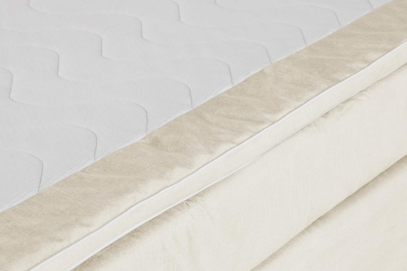 Princess Komplett Sängpaket – Kontinentalsäng 180x200 cm i Tyg med Sänggavel + Bäddmadrass med Fasthetsgrad Medium - Beige - Möbler - Säng - Komplett sängpaket