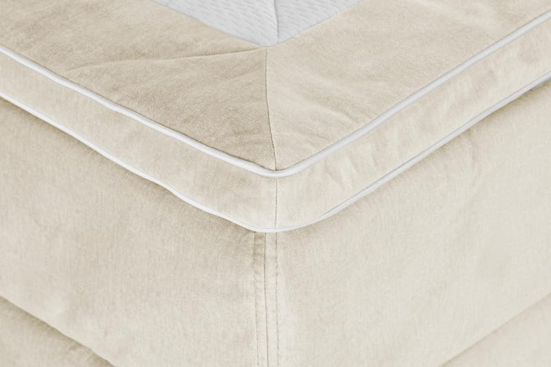 Princess Komplett Sängpaket – Kontinentalsäng 180x200 cm i Tyg med Sänggavel + Bäddmadrass med Fasthetsgrad Medium - Beige - Möbler - Säng - Komplett sängpaket