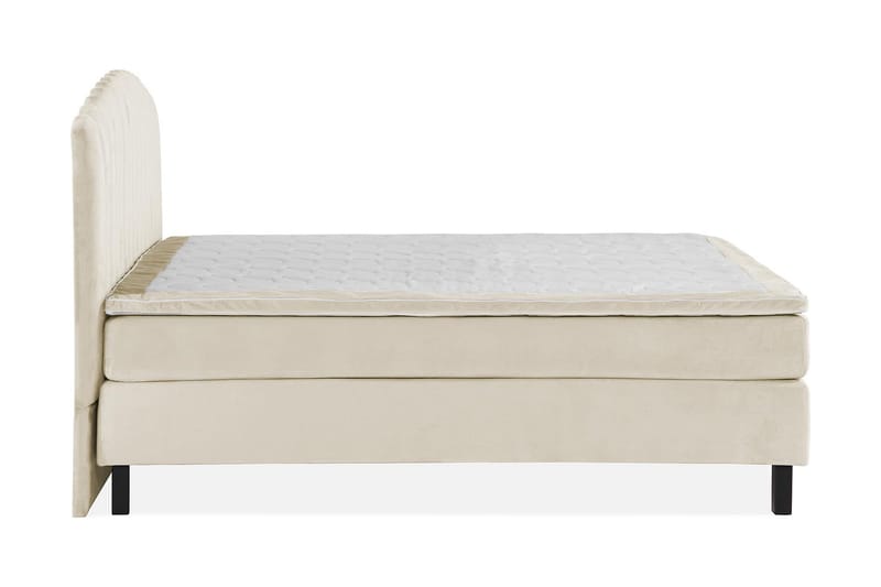 Princess Komplett Sängpaket – Kontinentalsäng 180x200 cm i Tyg med Sänggavel + Bäddmadrass med Fasthetsgrad Medium - Beige - Möbler - Säng - Komplett sängpaket